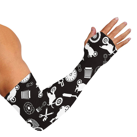 Motorcycle Equipment Pattern Print Sun Protection Arm Sleeves