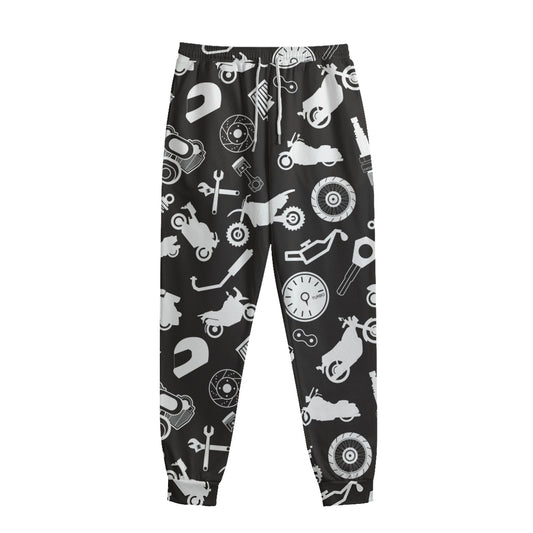 Motorcycle Equipment Pattern Print Sweatpants