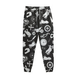 Motorcycle Equipment Pattern Print Sweatpants