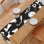 Motorcycle Equipment Pattern Print Table Runner