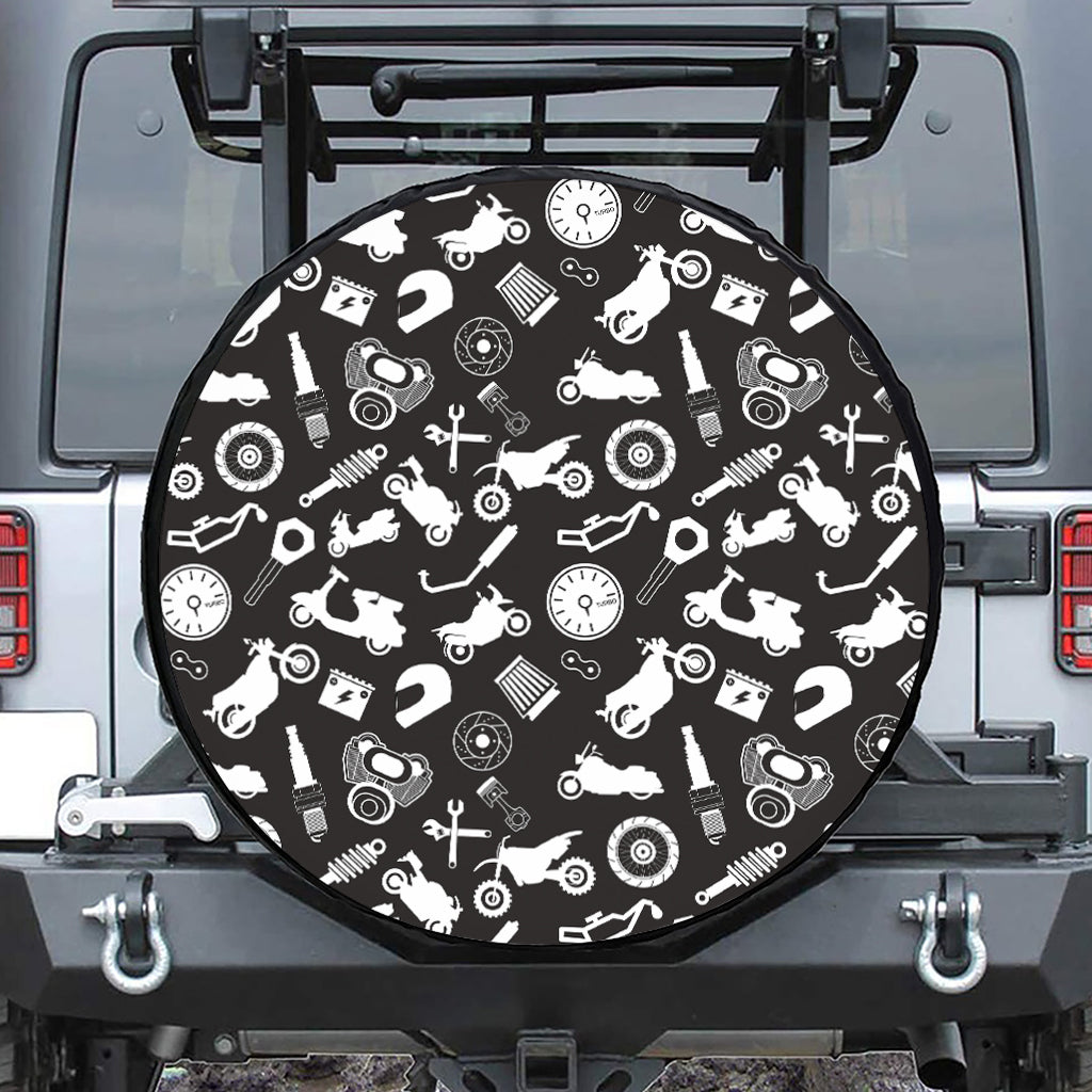 Motorcycle Equipment Pattern Print Tire Cover
