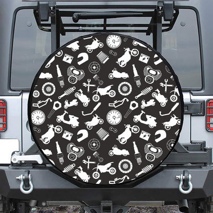Motorcycle Equipment Pattern Print Tire Cover