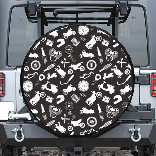 Motorcycle Equipment Pattern Print Tire Cover