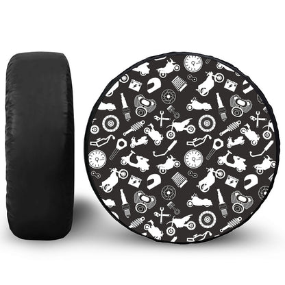Motorcycle Equipment Pattern Print Tire Cover