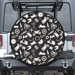 Motorcycle Equipment Pattern Print Tire Cover With Camera Hole