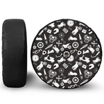 Motorcycle Equipment Pattern Print Tire Cover With Camera Hole