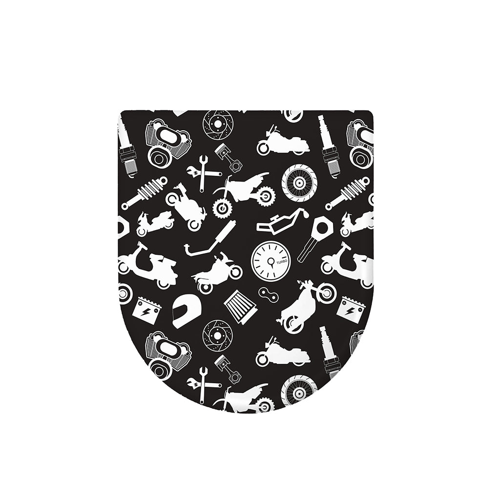 Motorcycle Equipment Pattern Print Toilet Lid Cover