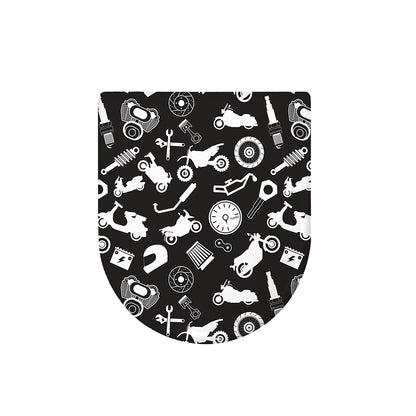Motorcycle Equipment Pattern Print Toilet Lid Cover