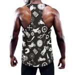 Motorcycle Equipment Pattern Print Training Tank Top