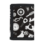 Motorcycle Equipment Pattern Print Trifold Wallet
