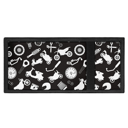 Motorcycle Equipment Pattern Print Trifold Wallet