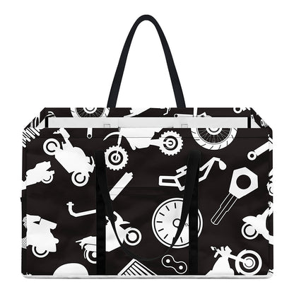 Motorcycle Equipment Pattern Print Utility Tote Bag
