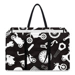 Motorcycle Equipment Pattern Print Utility Tote Bag