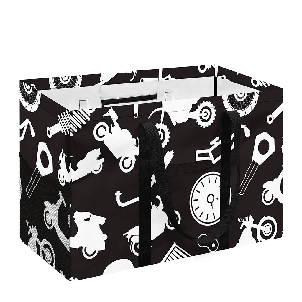 Motorcycle Equipment Pattern Print Utility Tote Bag