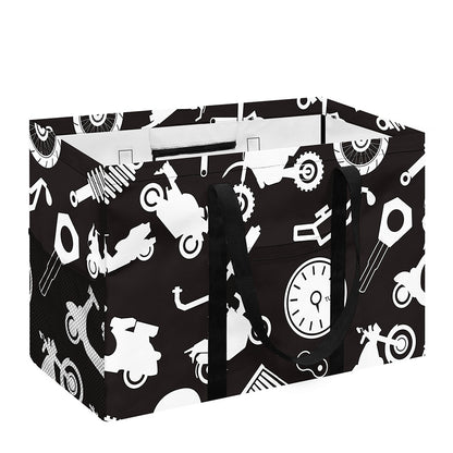 Motorcycle Equipment Pattern Print Utility Tote Bag