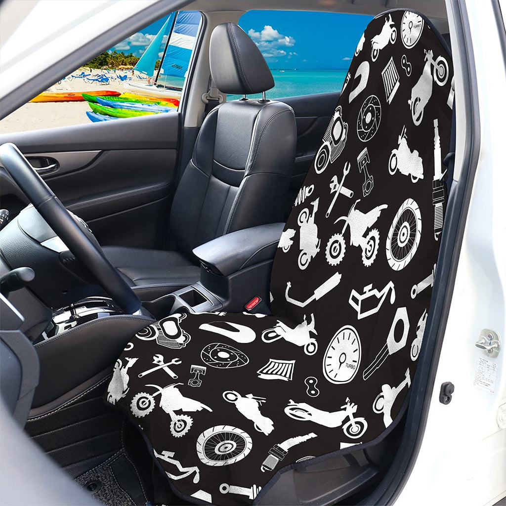 Motorcycle Equipment Pattern Print Waterproof Car Seat Cover