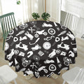 Motorcycle Equipment Pattern Print Waterproof Round Tablecloth