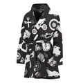 Motorcycle Equipment Pattern Print Women's Bathrobe