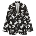 Motorcycle Equipment Pattern Print Women's Cotton Blazer