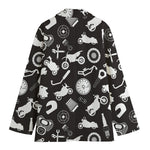 Motorcycle Equipment Pattern Print Women's Cotton Blazer