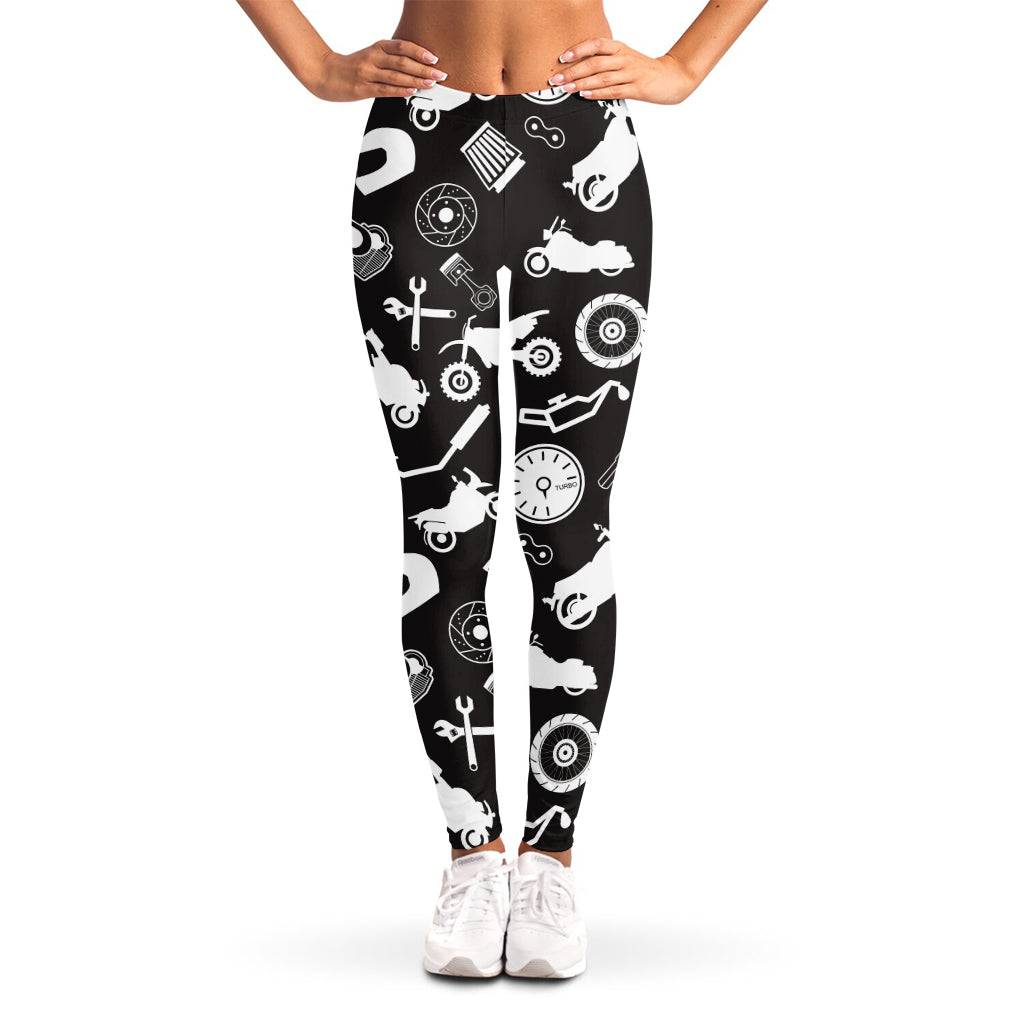 Motorcycle Equipment Pattern Print Women's Leggings