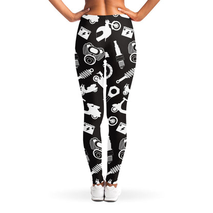 Motorcycle Equipment Pattern Print Women's Leggings