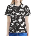 Motorcycle Equipment Pattern Print Women's Polo Shirt
