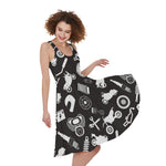 Motorcycle Equipment Pattern Print Women's Sleeveless Dress