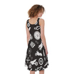 Motorcycle Equipment Pattern Print Women's Sleeveless Dress