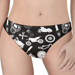 Motorcycle Equipment Pattern Print Women's Thong