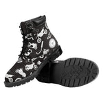 Motorcycle Equipment Pattern Print Work Boots