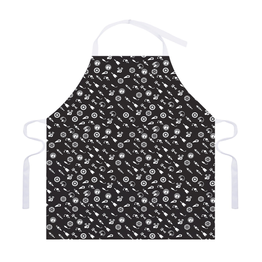 Motorcycle Parts Pattern Print Adjustable Apron