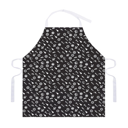 Motorcycle Parts Pattern Print Adjustable Apron