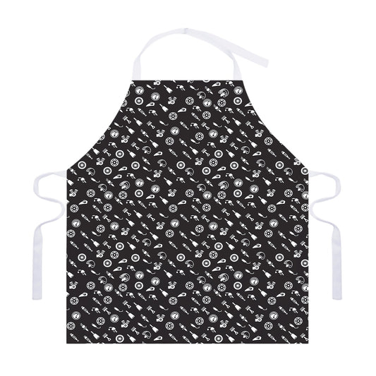 Motorcycle Parts Pattern Print Adjustable Apron