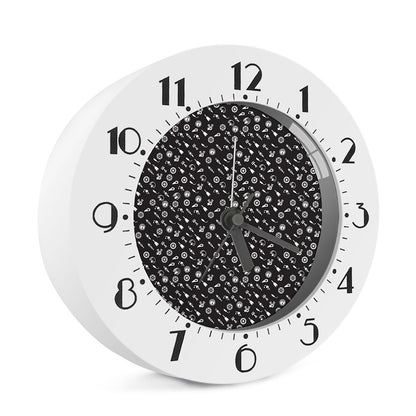 Motorcycle Parts Pattern Print Alarm Clock