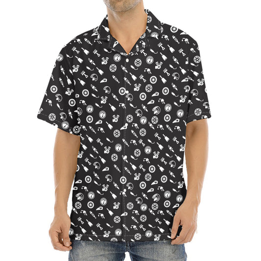 Motorcycle Parts Pattern Print Aloha Shirt