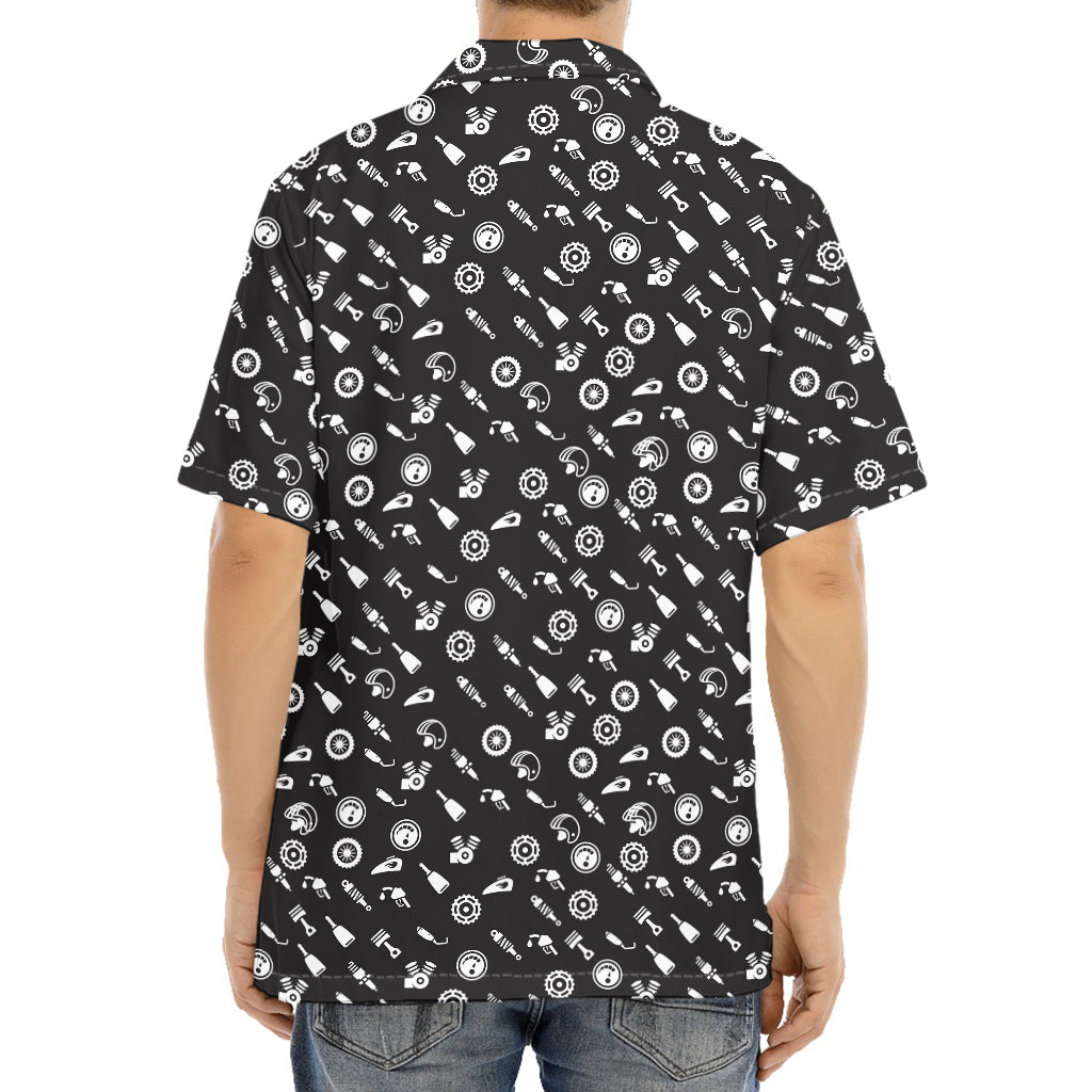 Motorcycle Parts Pattern Print Aloha Shirt
