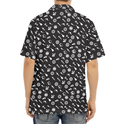 Motorcycle Parts Pattern Print Aloha Shirt