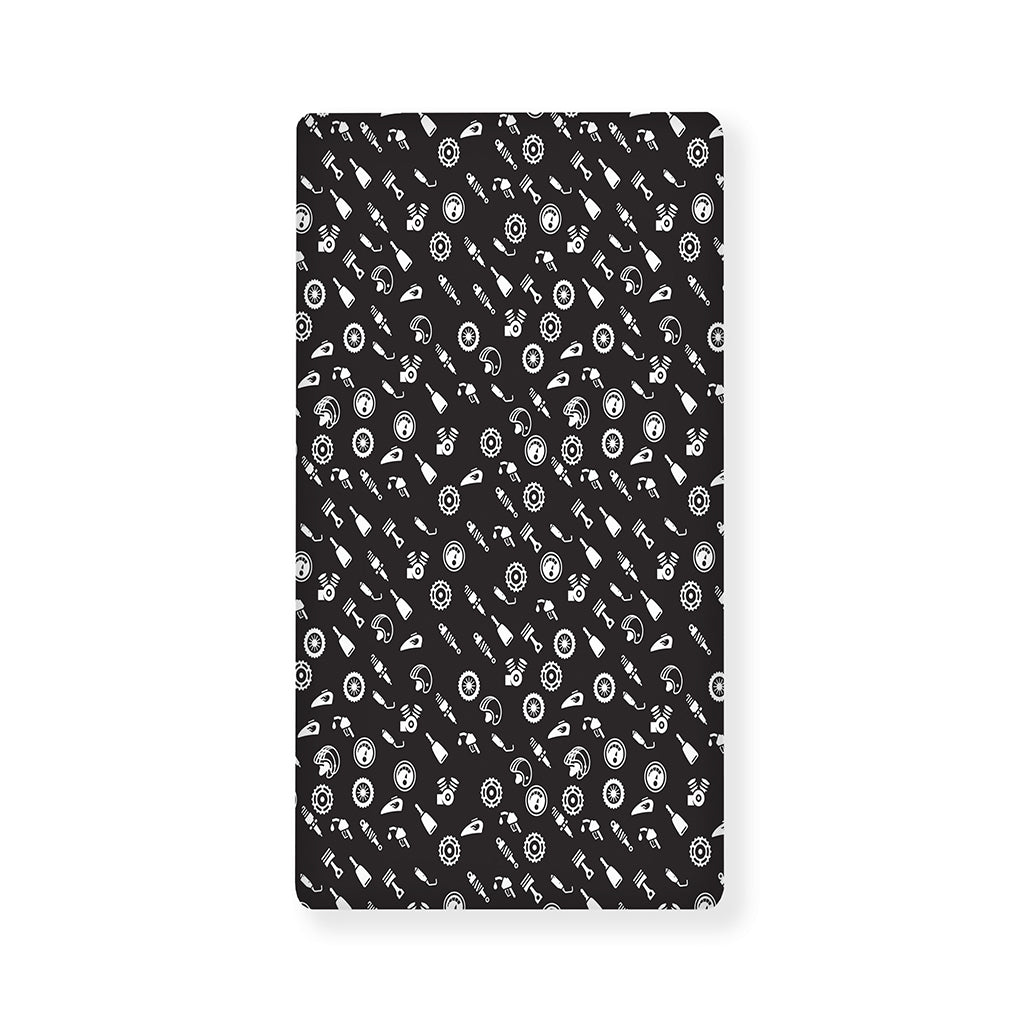 Motorcycle Parts Pattern Print Baby Crib Sheet