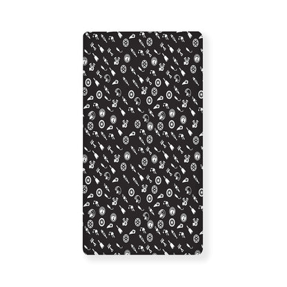 Motorcycle Parts Pattern Print Baby Crib Sheet