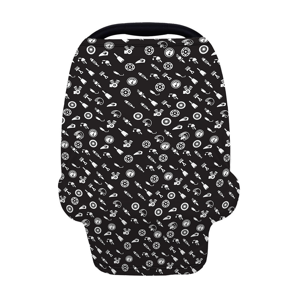 Motorcycle Parts Pattern Print Baby Seat Cover