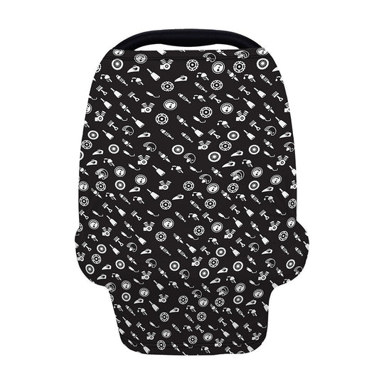 Motorcycle Parts Pattern Print Baby Seat Cover
