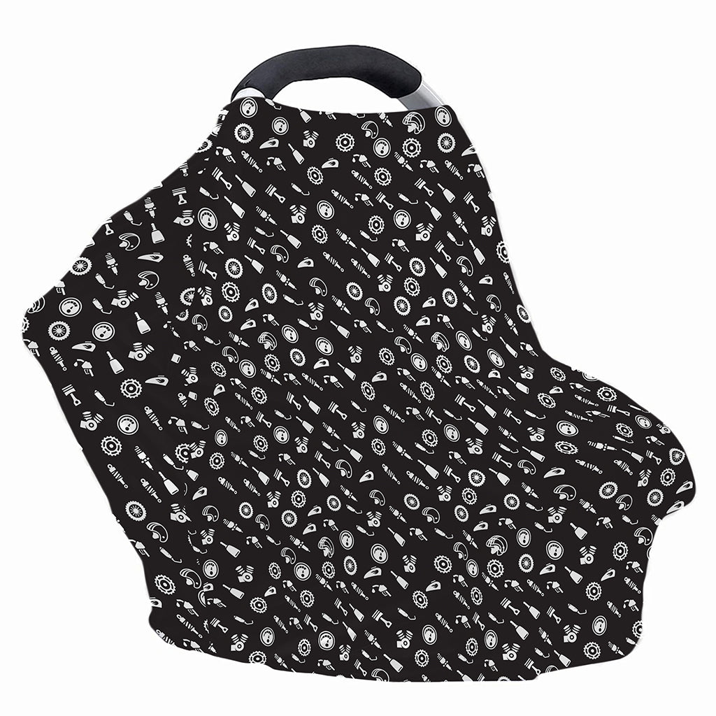 Motorcycle Parts Pattern Print Baby Seat Cover