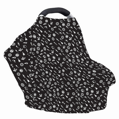 Motorcycle Parts Pattern Print Baby Seat Cover