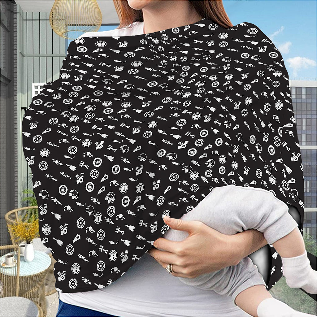 Motorcycle Parts Pattern Print Baby Seat Cover