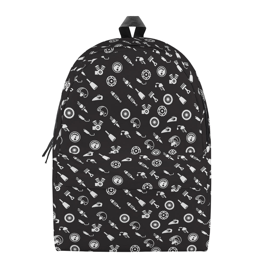 Motorcycle Parts Pattern Print Backpack