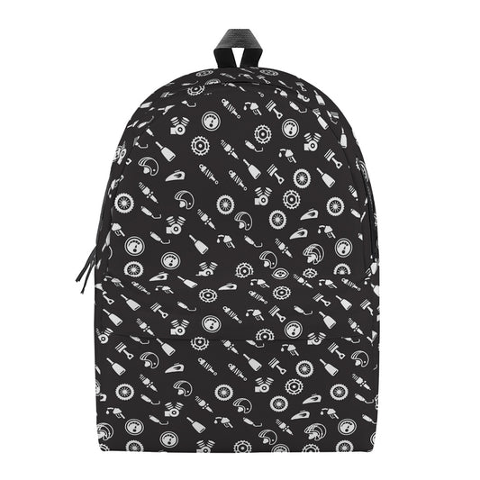 Motorcycle Parts Pattern Print Backpack