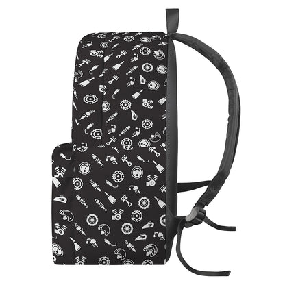 Motorcycle Parts Pattern Print Backpack