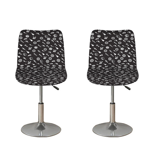 Motorcycle Parts Pattern Print Bar Stool Covers