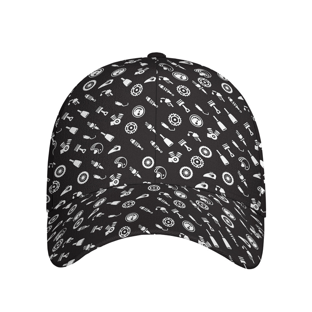 Motorcycle Parts Pattern Print Baseball Cap